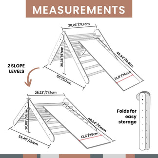 Foldable climbing triangle with 2 slope levels – Sweet HOME from wood