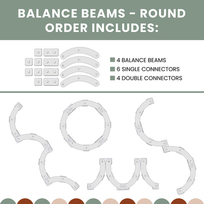 Round balance beams - round order includes Montessori toy and Round balance beams set. Perfect for a second birthday gift.
