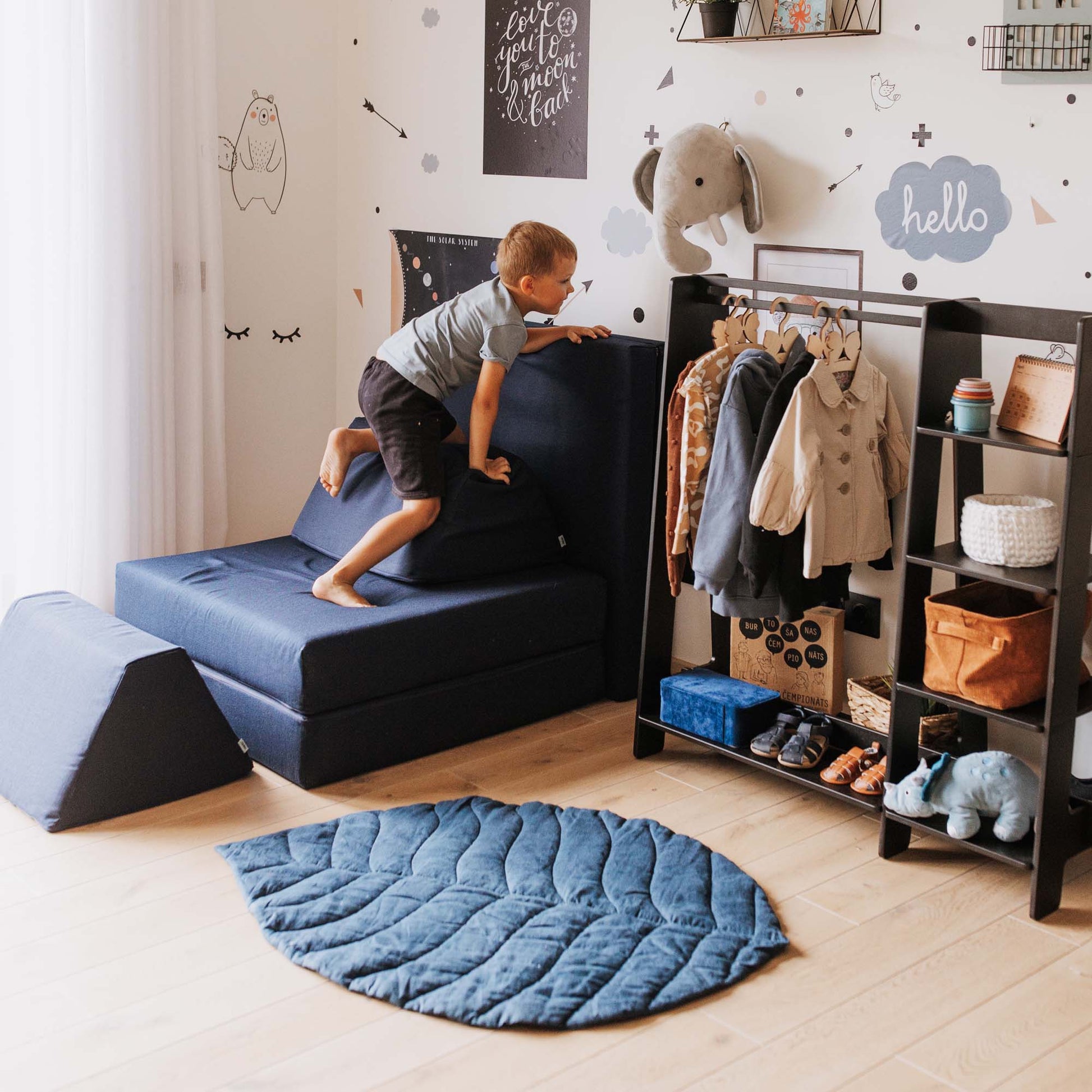 Kids soft play mattress set for safe indoor play, tumbling, and Montessori-style activities.