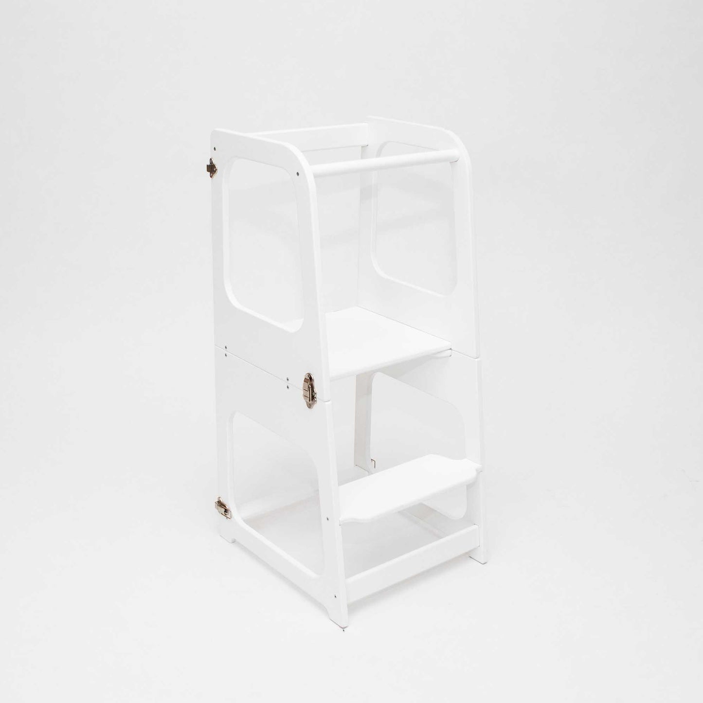 A Sweet Home From Wood 2-in-1 transformable kitchen tower - table and chair on a white background, perfect for kids.
