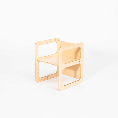 A Montessori weaning chair from Sweet Home From Wood on a white background, perfect for a children's desk or toddler table.