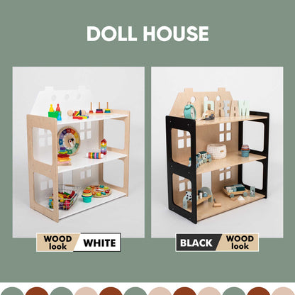 2-in-1 doll house and Montessori shelf