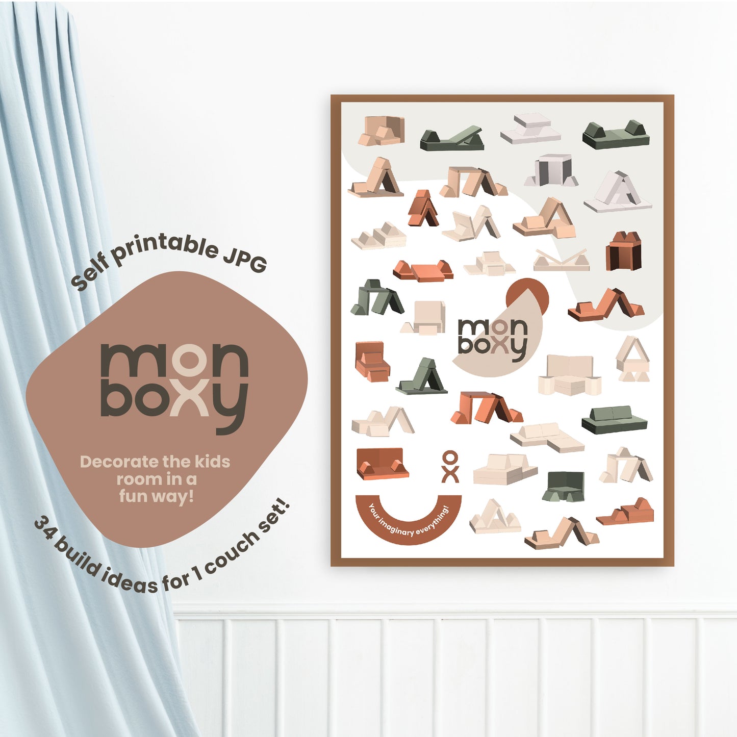 A Sweet HOME from wood printable poster featuring a set of foam blocks for kids.