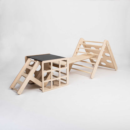 Transformable climbing triangle + Transformable climbing cube / table and chair  + a ramp