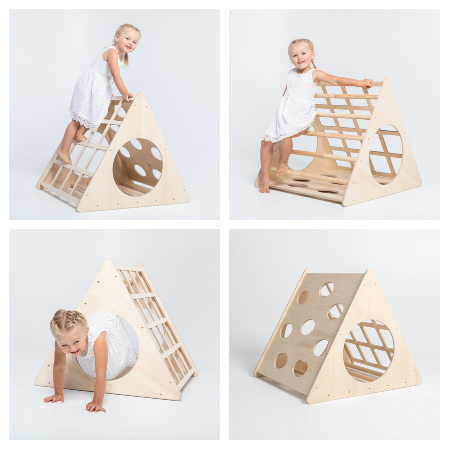 wood play gym, kletterdreieck, toddler climber, activity gym, waldorf furniture, gift for kids, eco toys, montessori climber, climbing gym, climbing toddler, indoor playground, wooden climb toy, climbing set, wooden toy, toddler gym, natural toy, climbing arch, rocking board, 