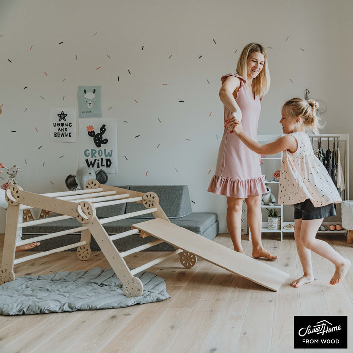 godparent gift, baby play gym, wooden toy, wood furniture, Montessori wood, Montessori toy, natural wooden toys, climber Busy board toddler, preschool toys, open ended toys, wooden track, wood play gym, Montessori birthday, triangle, pickler triangle, children room decor, Montessori toddler